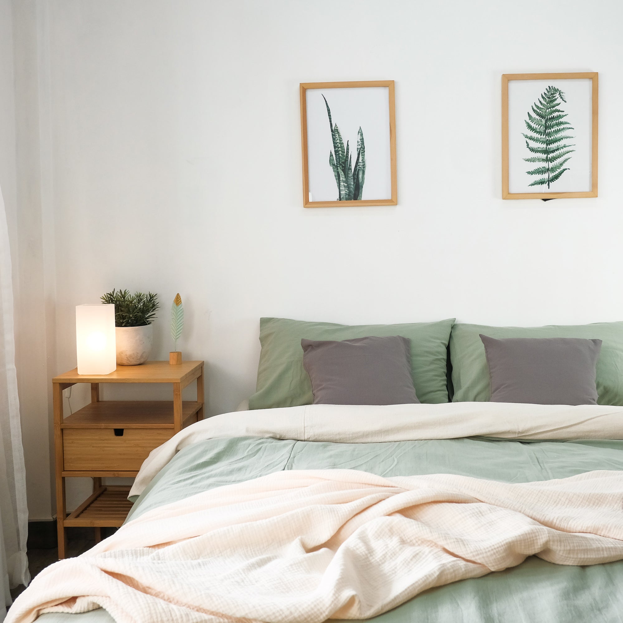 ชุดเครื่องนอน สีทูโทน Plain Cotton image 8