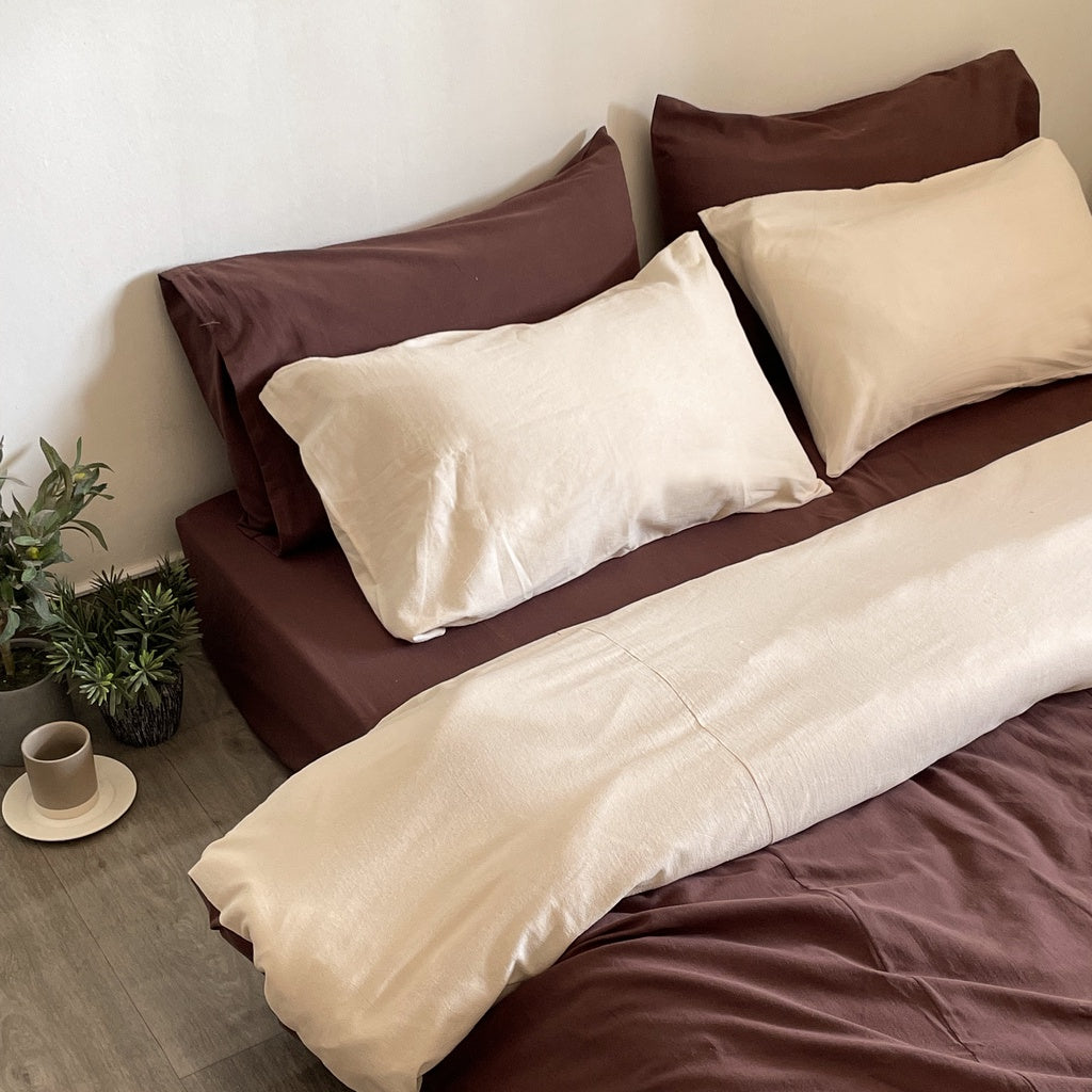 ชุดเครื่องนอน สีทูโทน Plain Cotton image 4