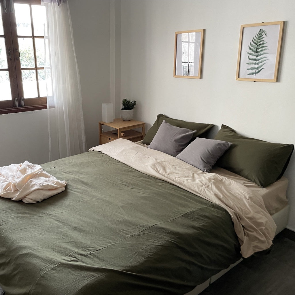 ชุดเครื่องนอน สีทูโทน Plain Cotton image 6