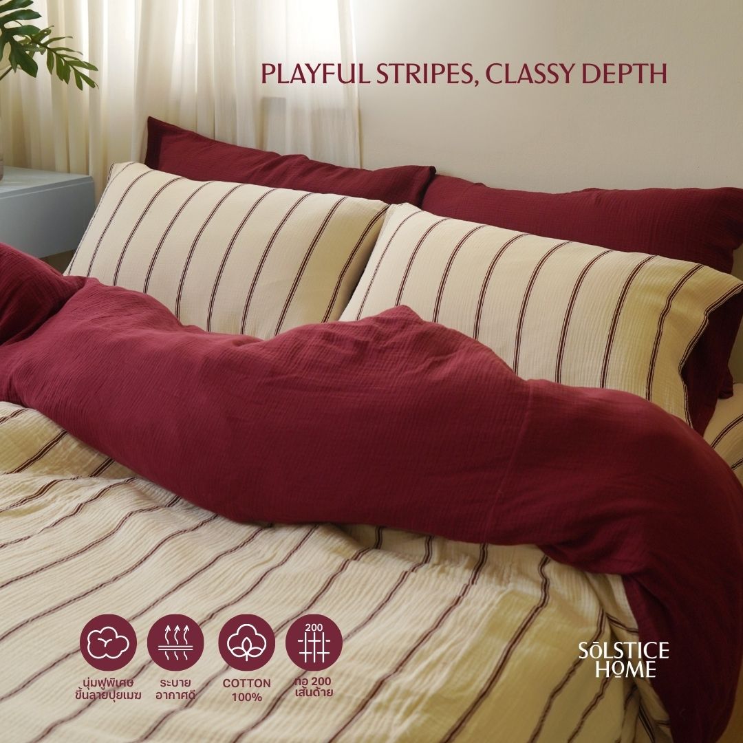 Pinstripe Bedding Set - Cloud Cotton