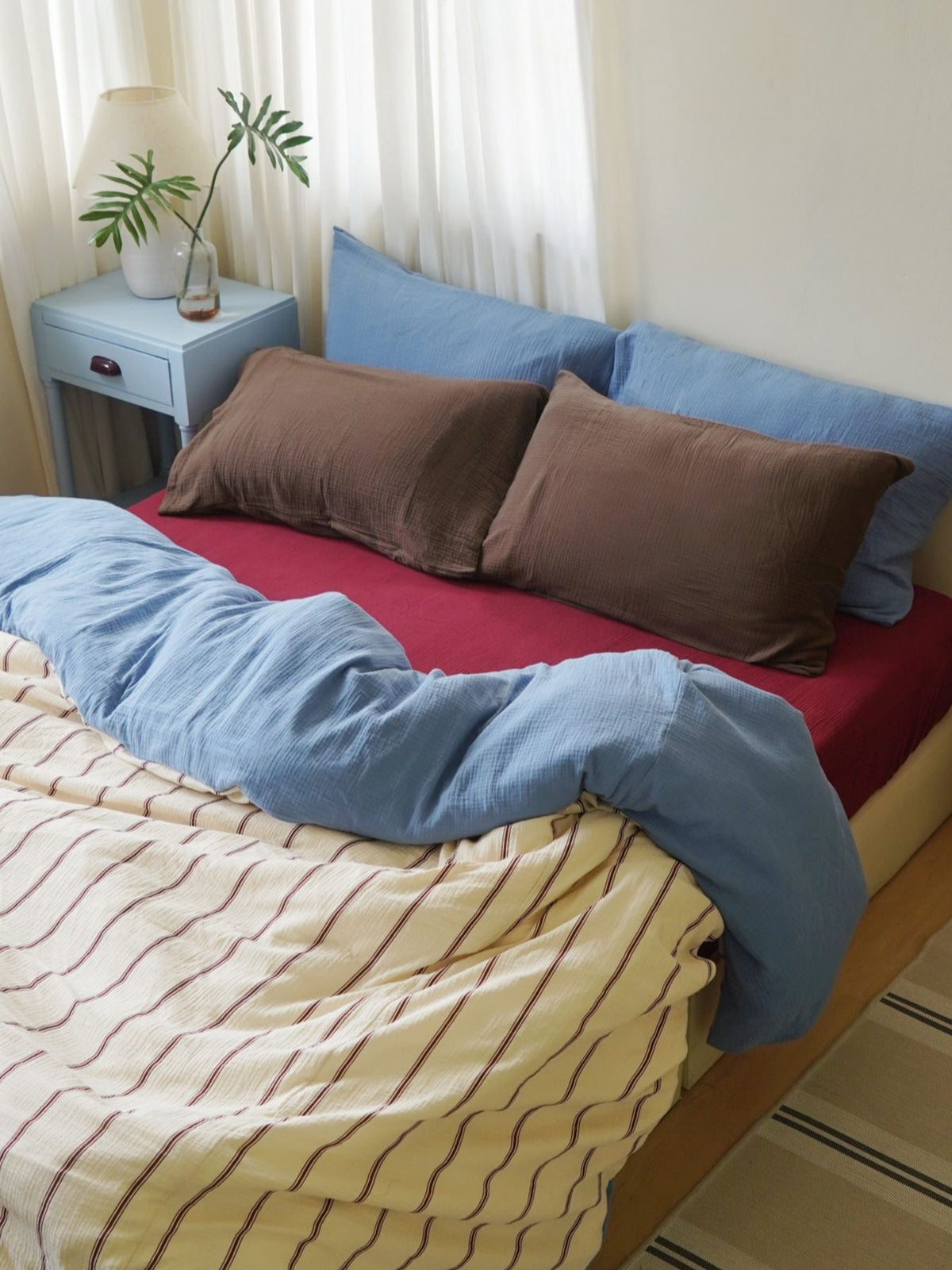 Pinstripe Bedding Set - Cloud Cotton